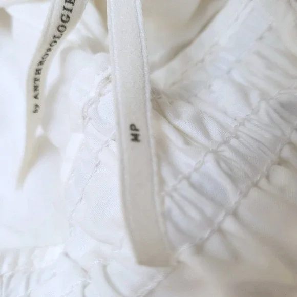 Anthropologie Somerset White Tiered Smocked Countrycore Cottage Maxi Skirt PM - Picture 6 of 9